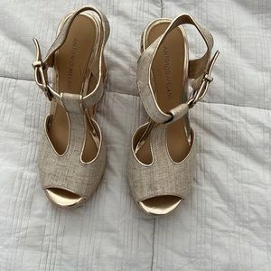 Antonio Melani Gold/nude Wedges - Size 7. Worn once.